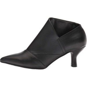 NEW Adrianna Papell Women's Sz 6.5 Hayes Black Stretch Leather Bootie Heels